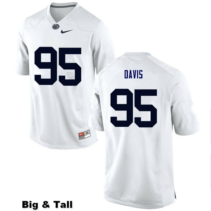 NCAA Nike Men's Penn State Nittany Lions Tyler Davis #95 College Football Authentic Big & Tall White Stitched Jersey UDT2598QA